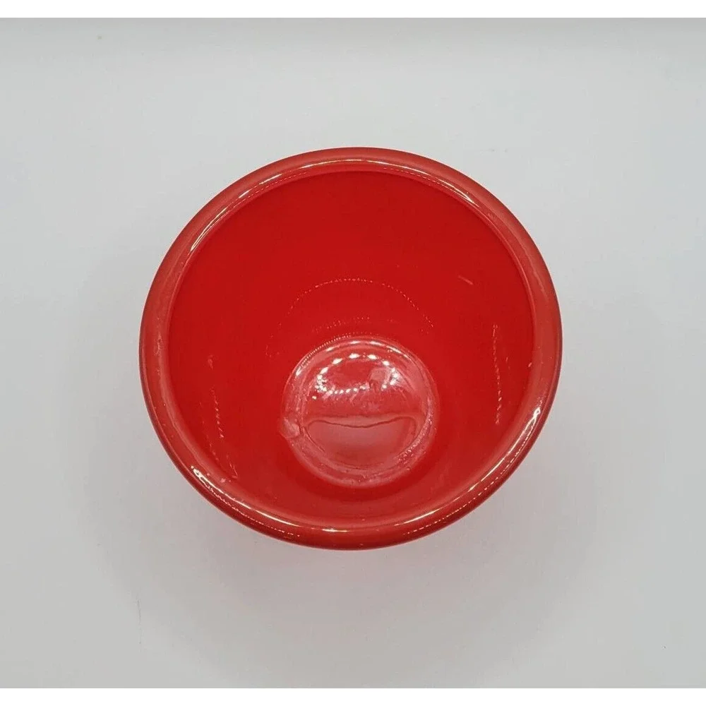 Crate & Barrel Lolli Tomato Red Glass Votive Candle Holder Made in Germany